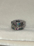 Sterling silver “forever” charm with colourful cubic zirconia stones