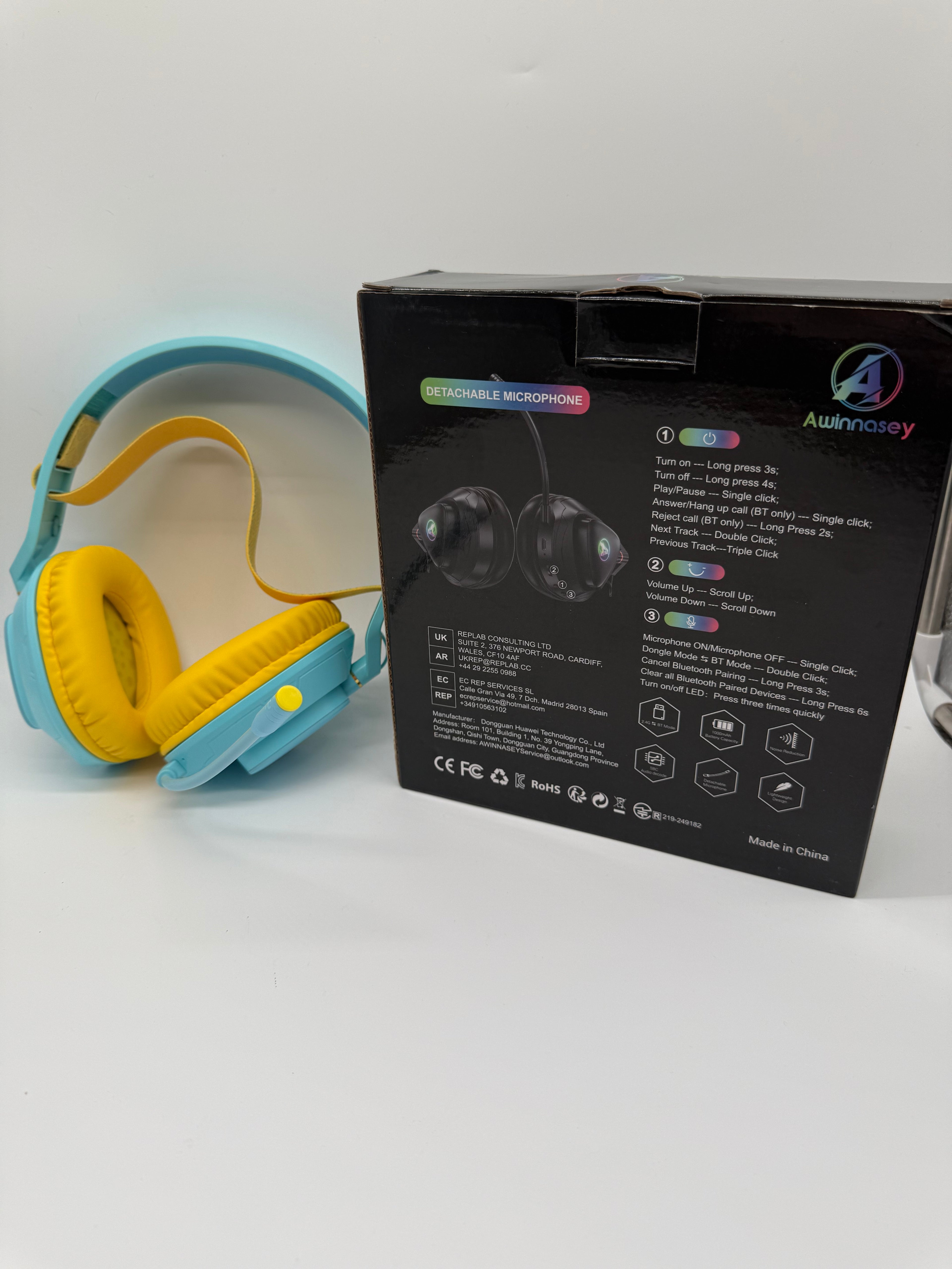 PH3 gaming headset blue and yellow