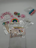 Unicorn birthday cake topper set