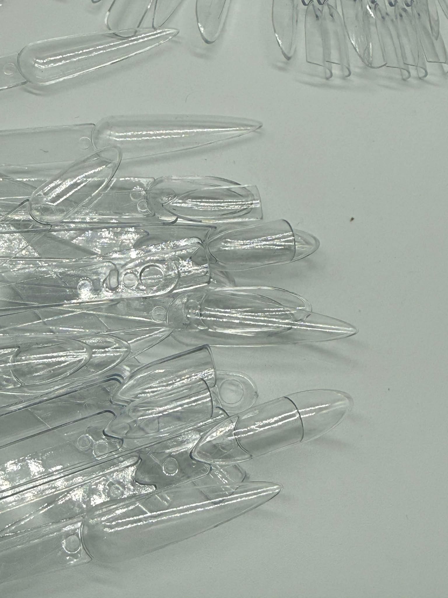 Nail art brushes with plastic practice nails