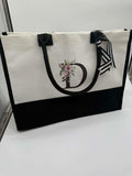 Alphabet large shopping tote bag- Letter D