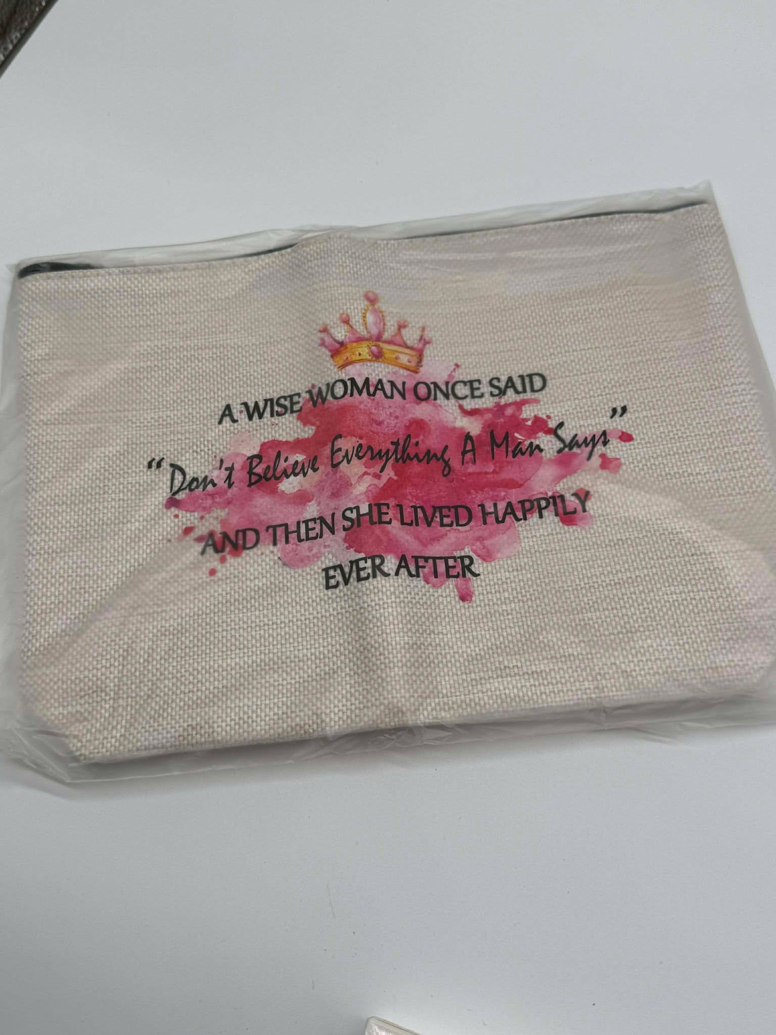 Funny quote make up bag
