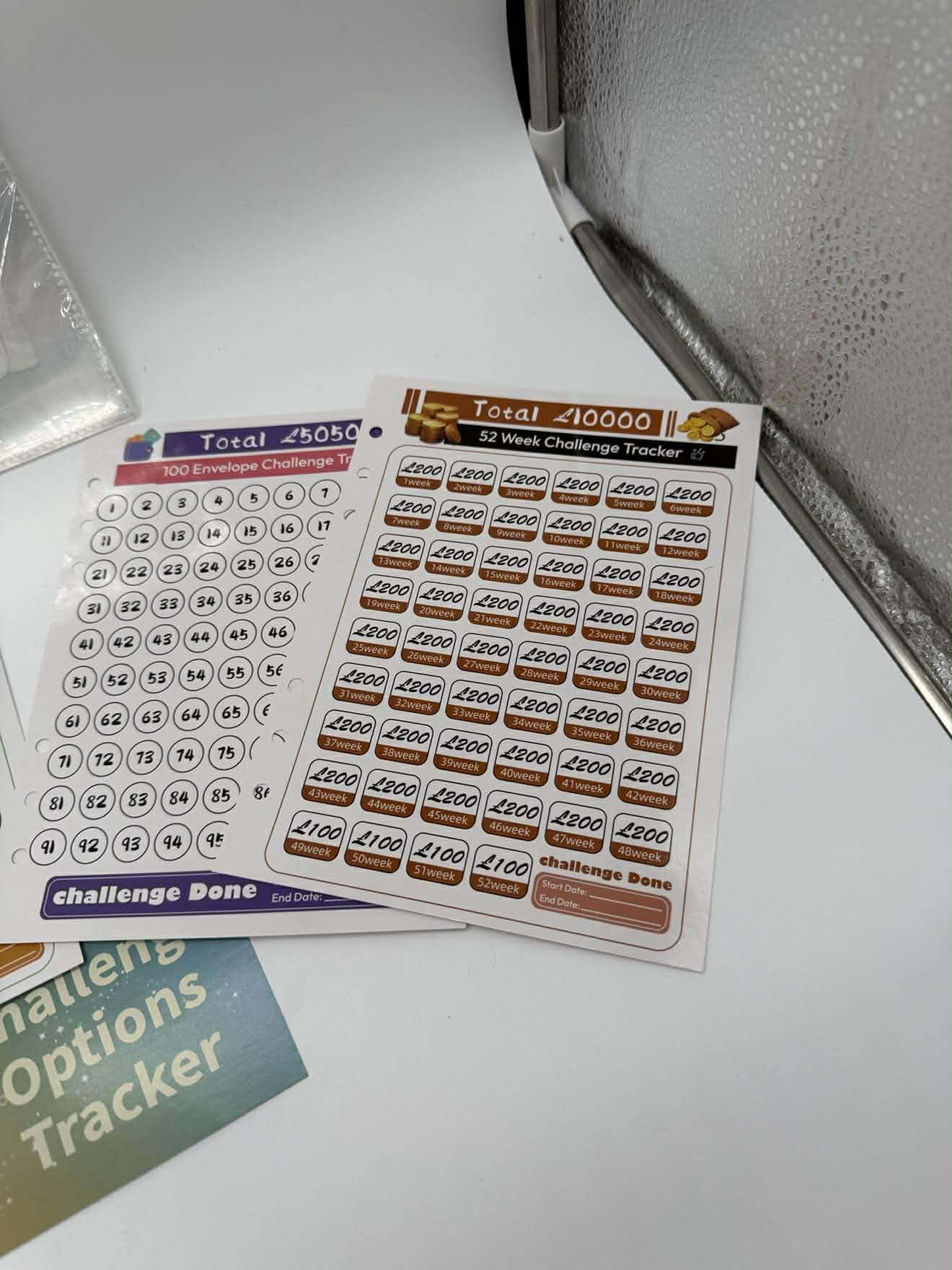 Money saving challenge folder inserts