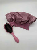 Curling brush and silk bonnet set