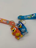 Bluey and Bingo keyrings
