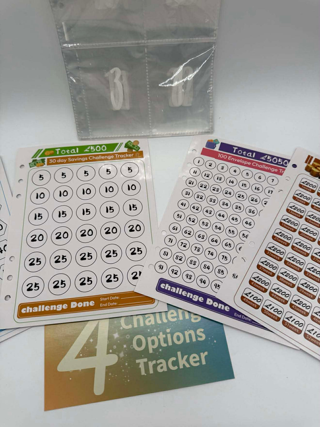 Money saving challenge folder inserts