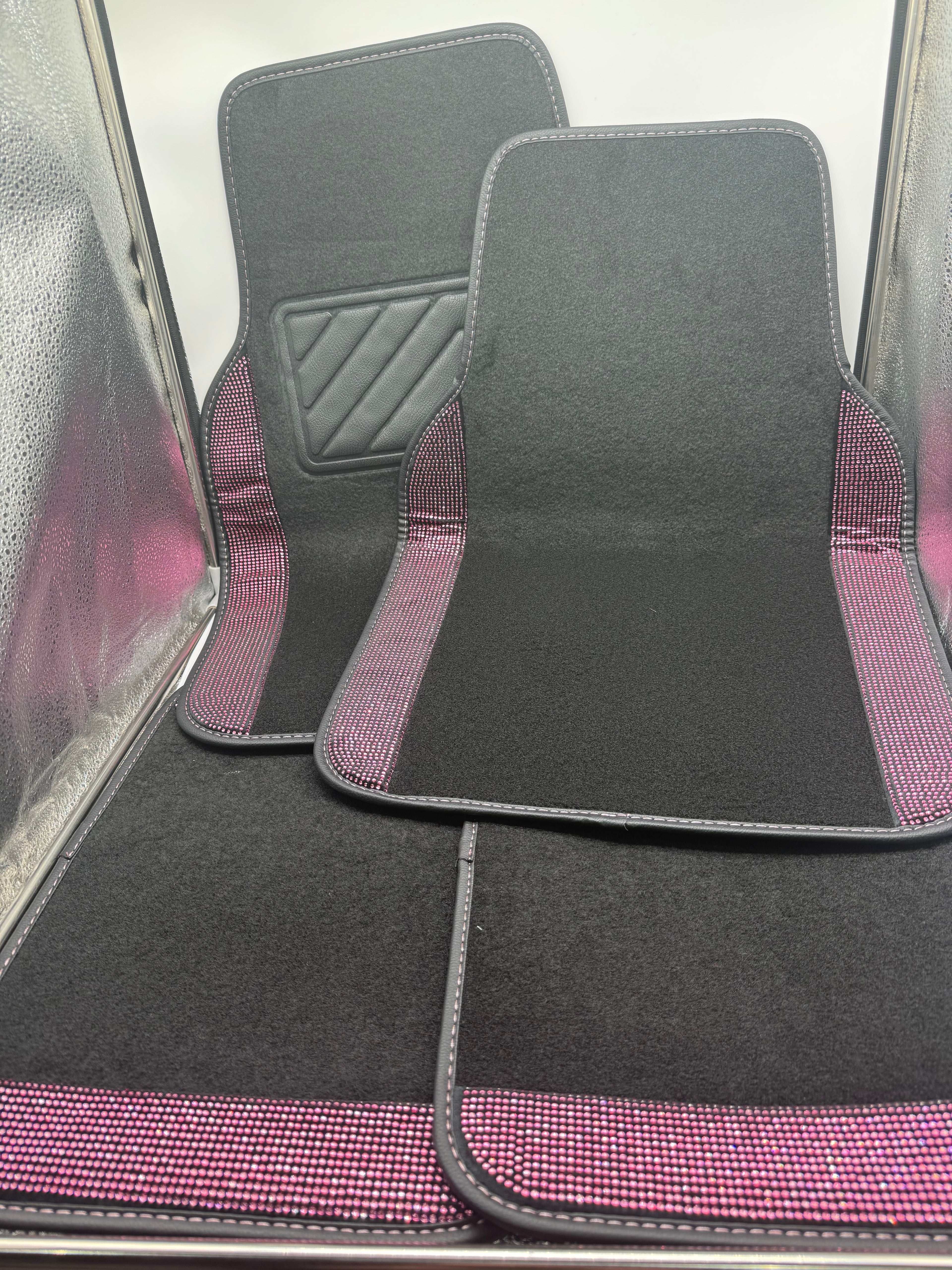 Pink rhinestone car mats