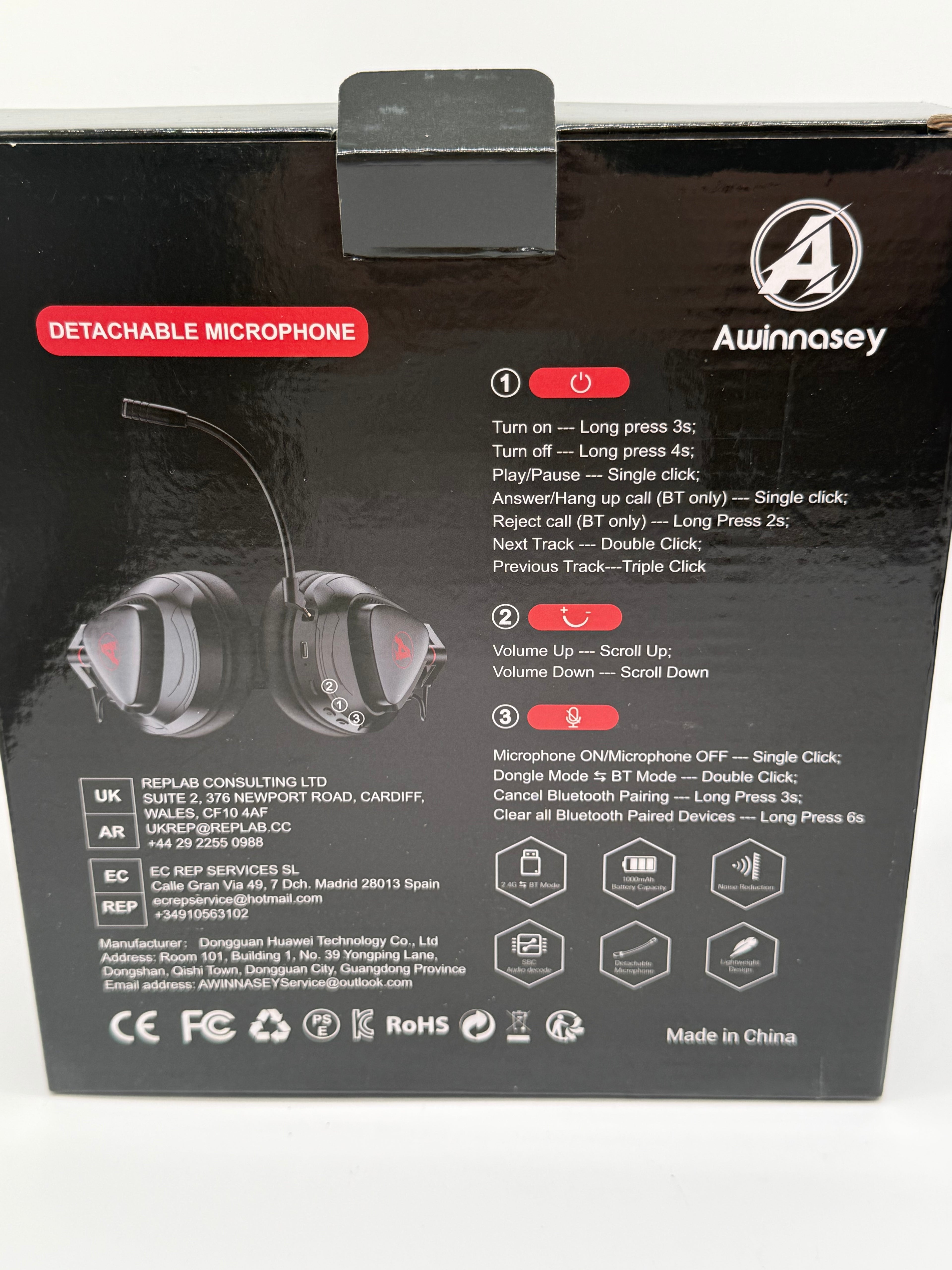 PH3 gaming headset black and red