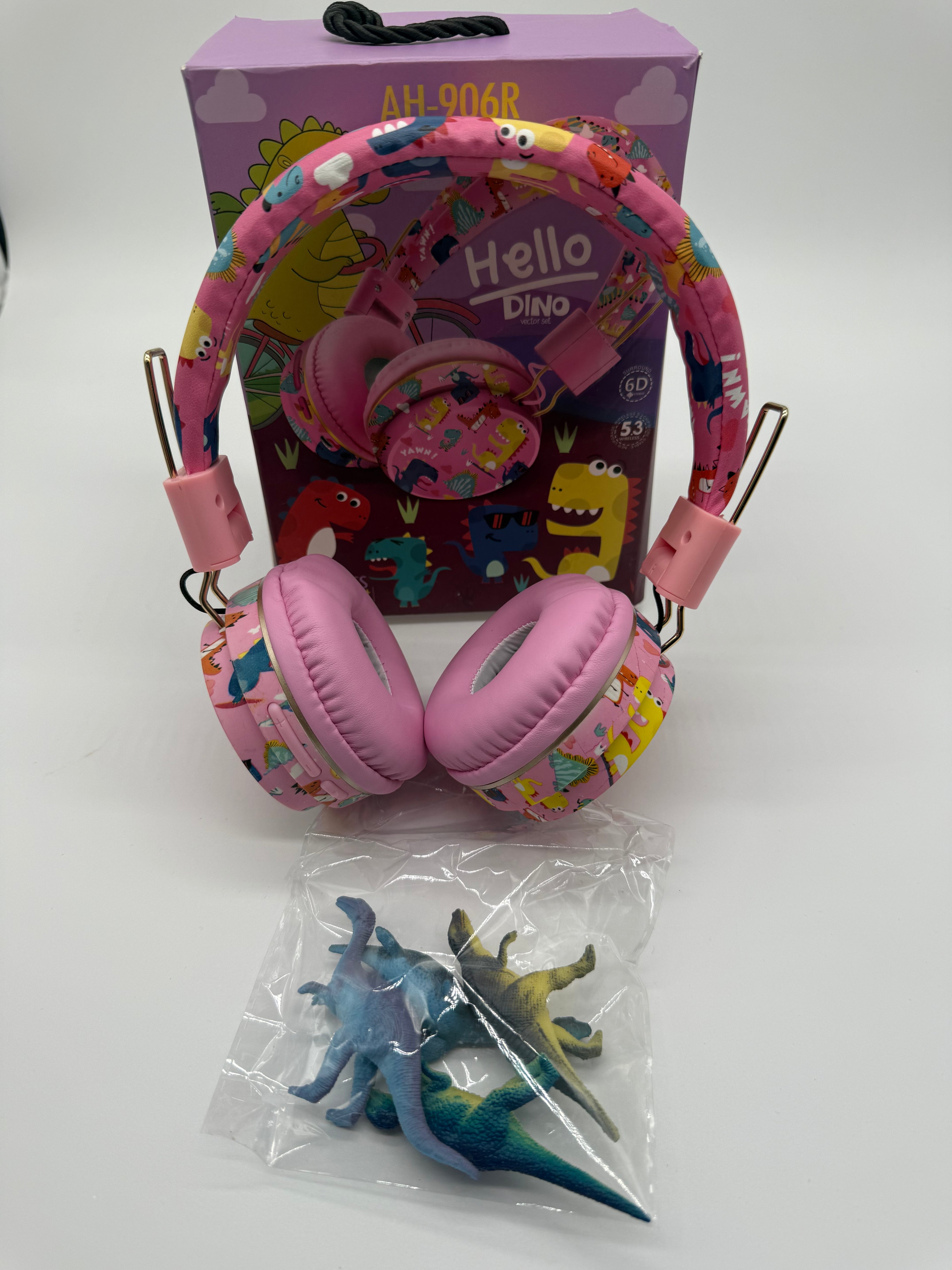 Pink dinosaur kids Bluetooth headset